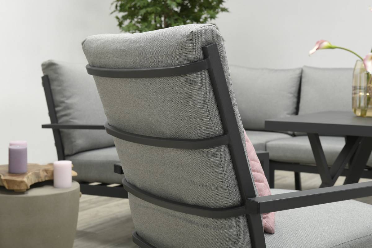 Garden Impressions - Fauteuil Sergio noir charbon/ gris clair - Garden Impressions - Imagen 6