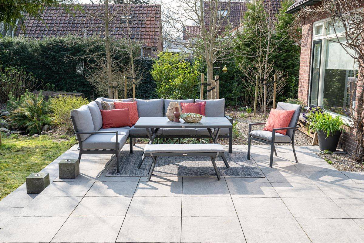 Garden Impressions - Fauteuil Sergio noir charbon/ gris clair - Garden Impressions - Imagen 4
