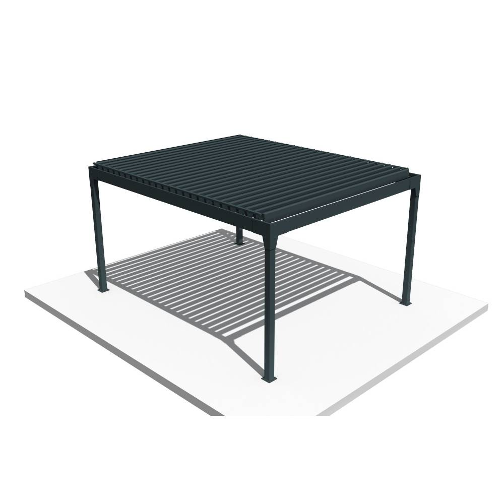Pergola Bioclimatique AVANOA îlot 3,50x3,013 M Vérin à Télécommande (Gris anthracite) - Alia Productions - Imagen 3