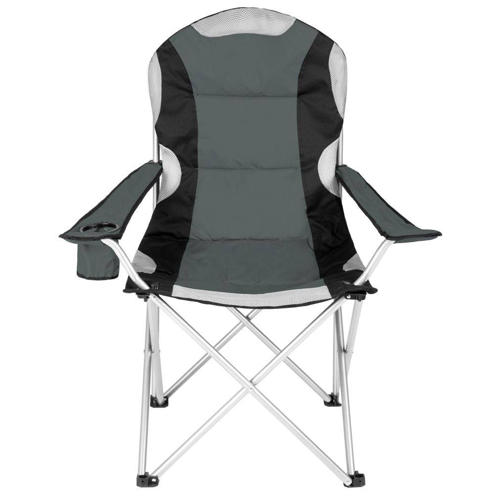 Helloshop26 - Lot de 2 chaises pliantes camping jardin avec rembourrage gris - Imagen 4