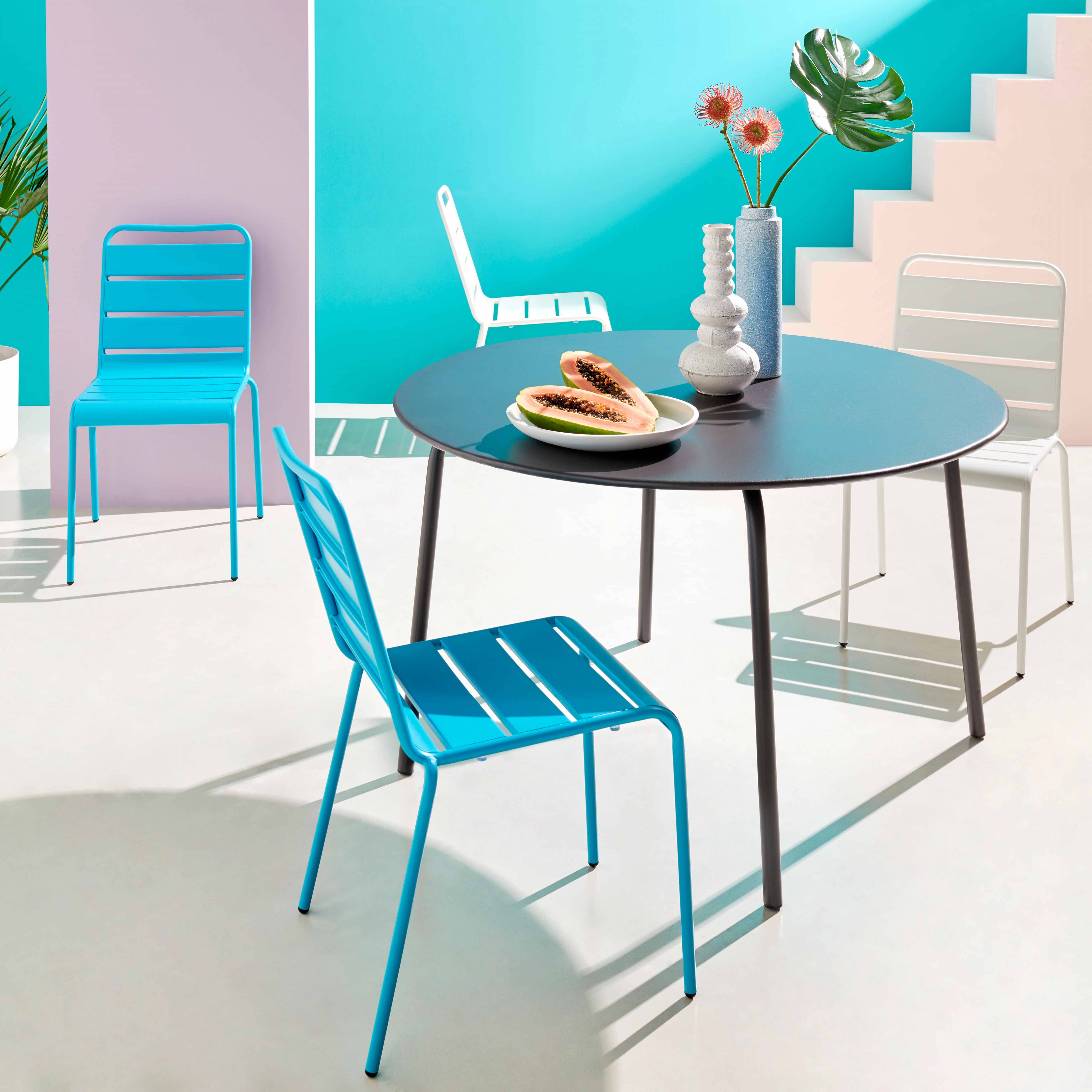 Oviala - Chaise de jardin en métal bleu Palavas - Oviala - Imagen 6