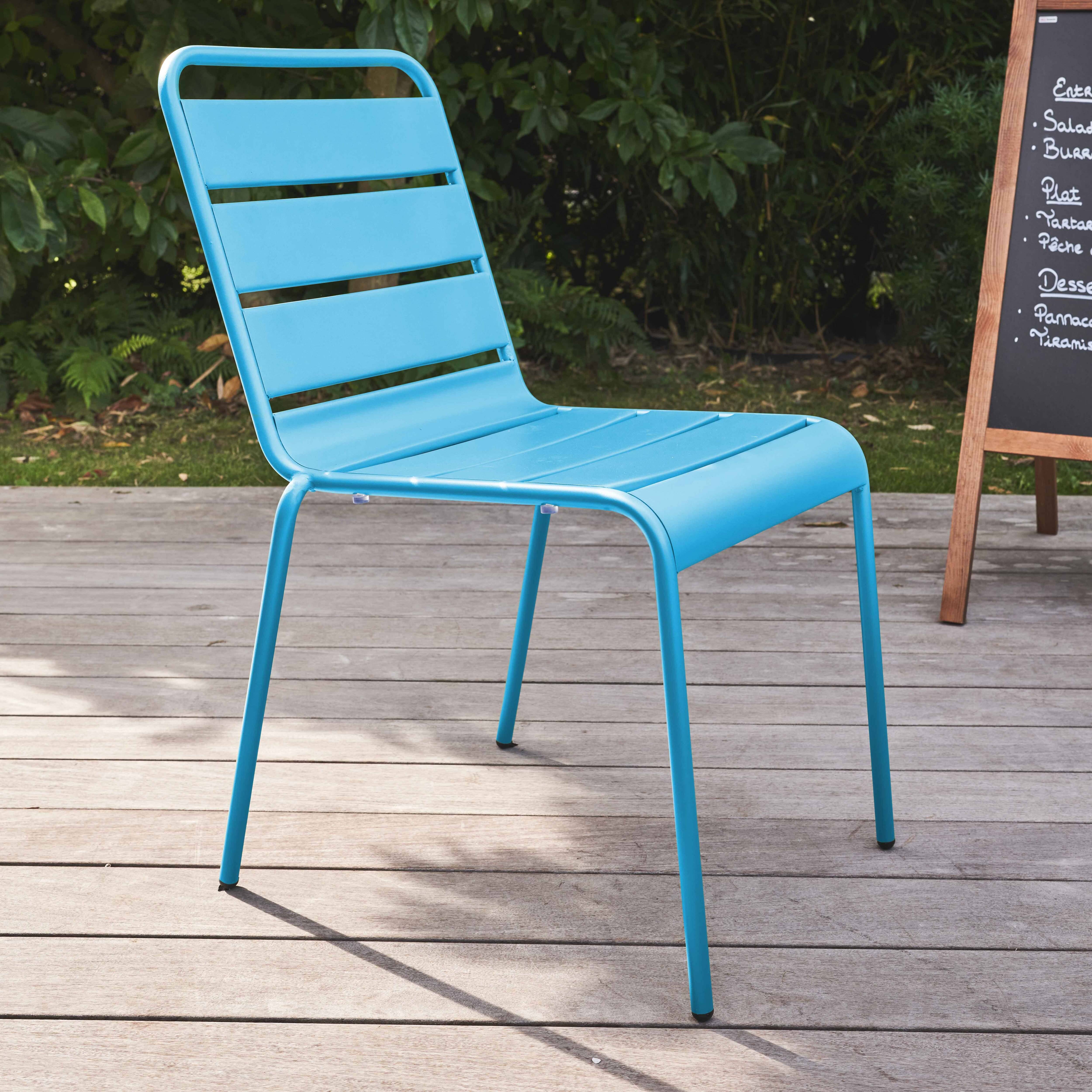 Oviala - Chaise de jardin en métal bleu Palavas - Oviala - Imagen 2
