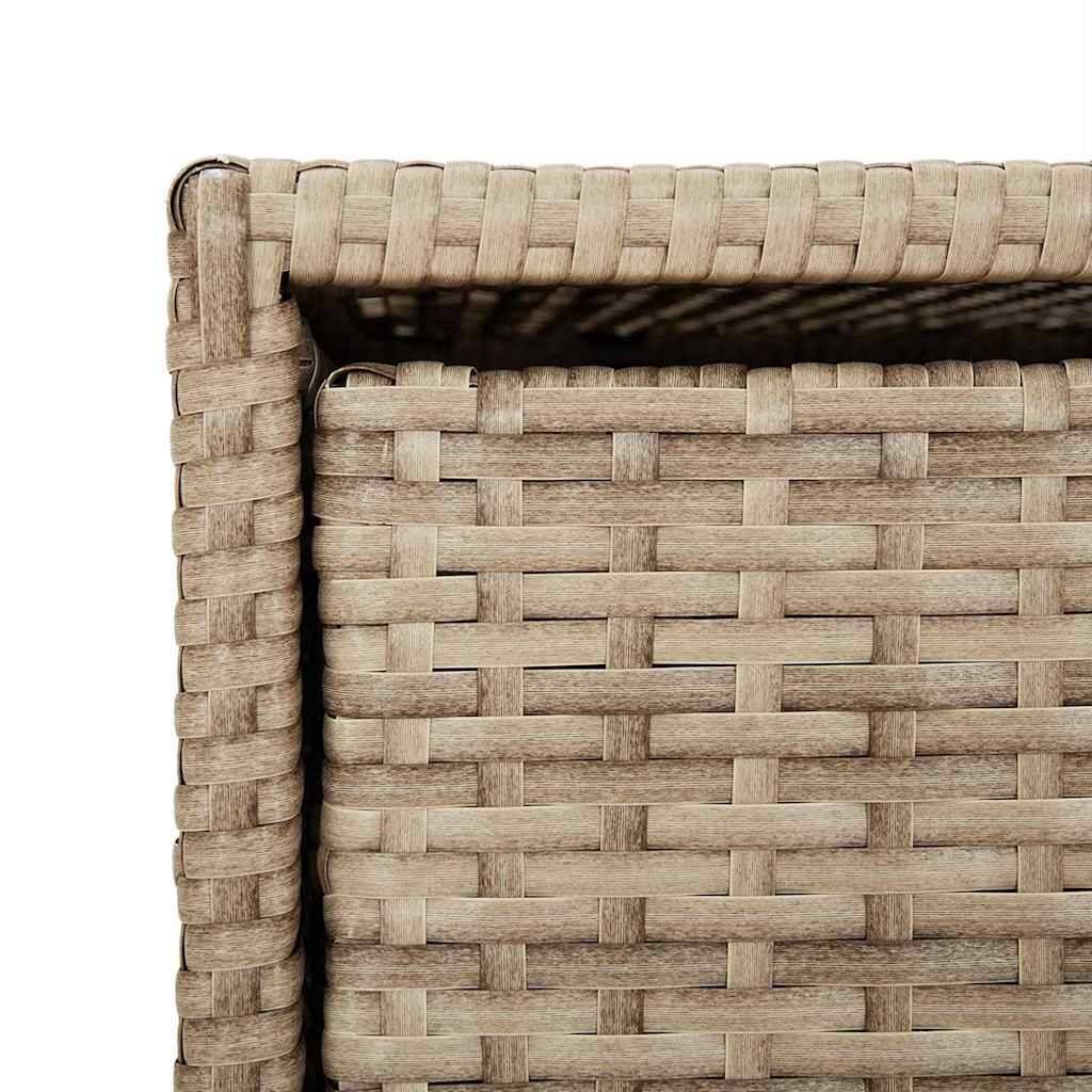 Rangement de Jardin 3 Tiroirs Résine Tressée pour Accessoires Piscine Beige 55x59x80 cm – ComfortXL Outdoor Living - Image 9