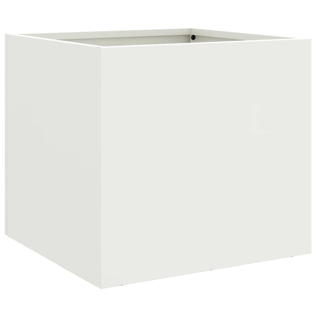 Jardinière acier blanc 32 x 30 x 29 cm - PANGIVO - Image 2