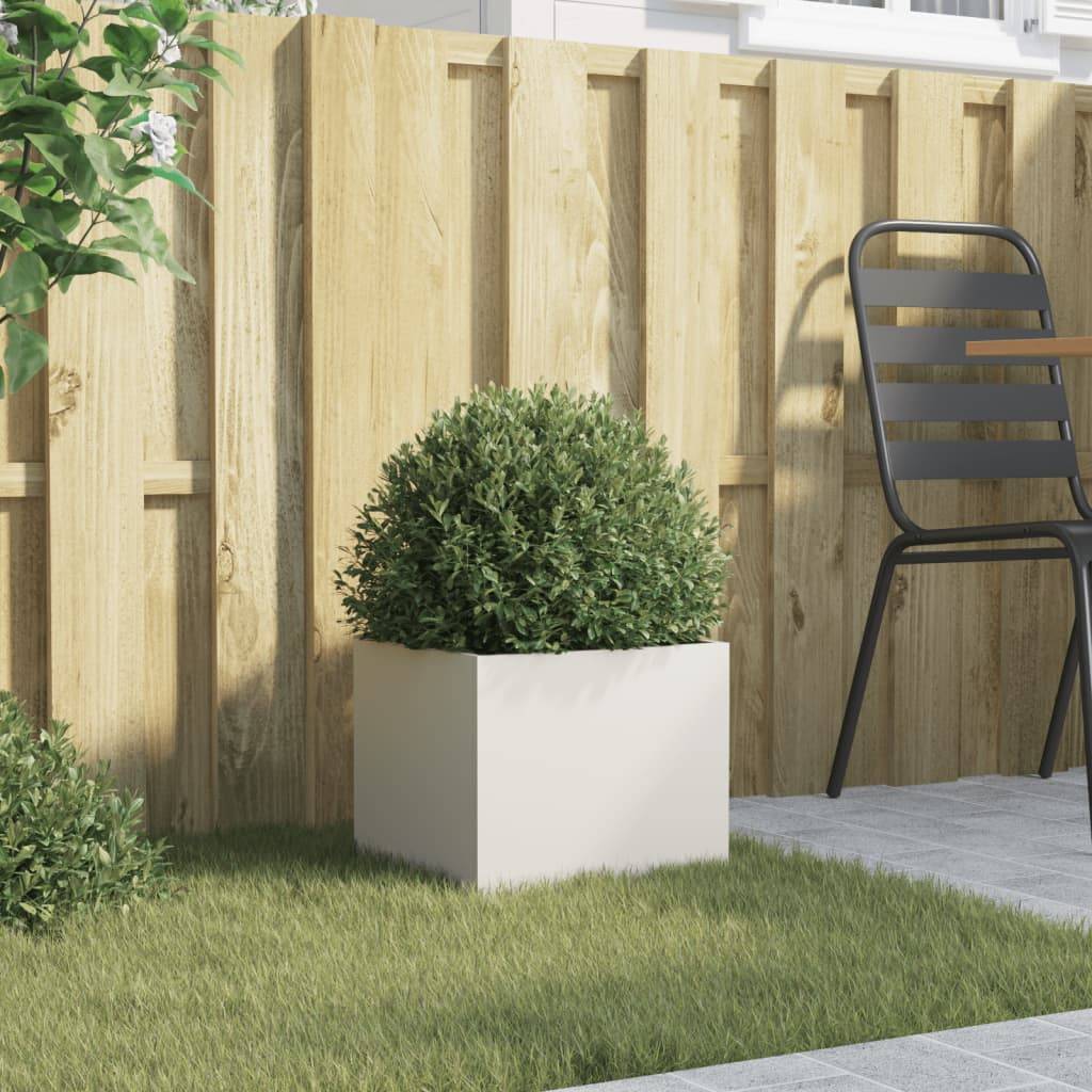 Jardinière acier blanc 32 x 30 x 29 cm - PANGIVO - Image 3