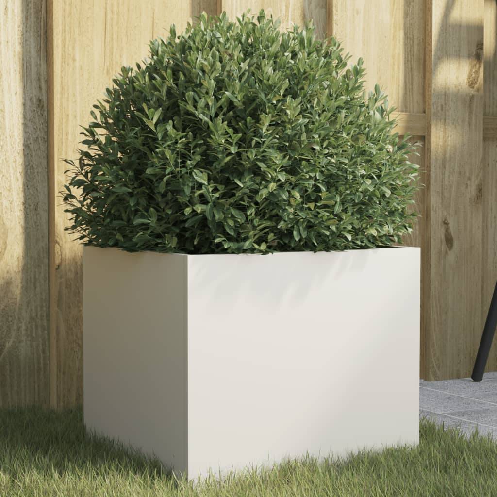Jardinière acier blanc 32 x 30 x 29 cm - PANGIVO - Image 1