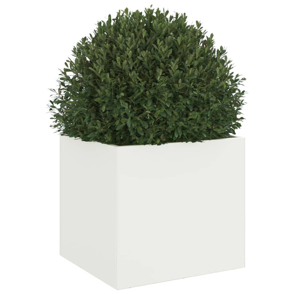 Jardinière acier blanc 32 x 30 x 29 cm - PANGIVO - Image 4