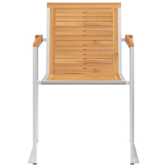 Chaises jardin bois teck inox 60 x 56 x 85 cm - PANGIVO - Image 3