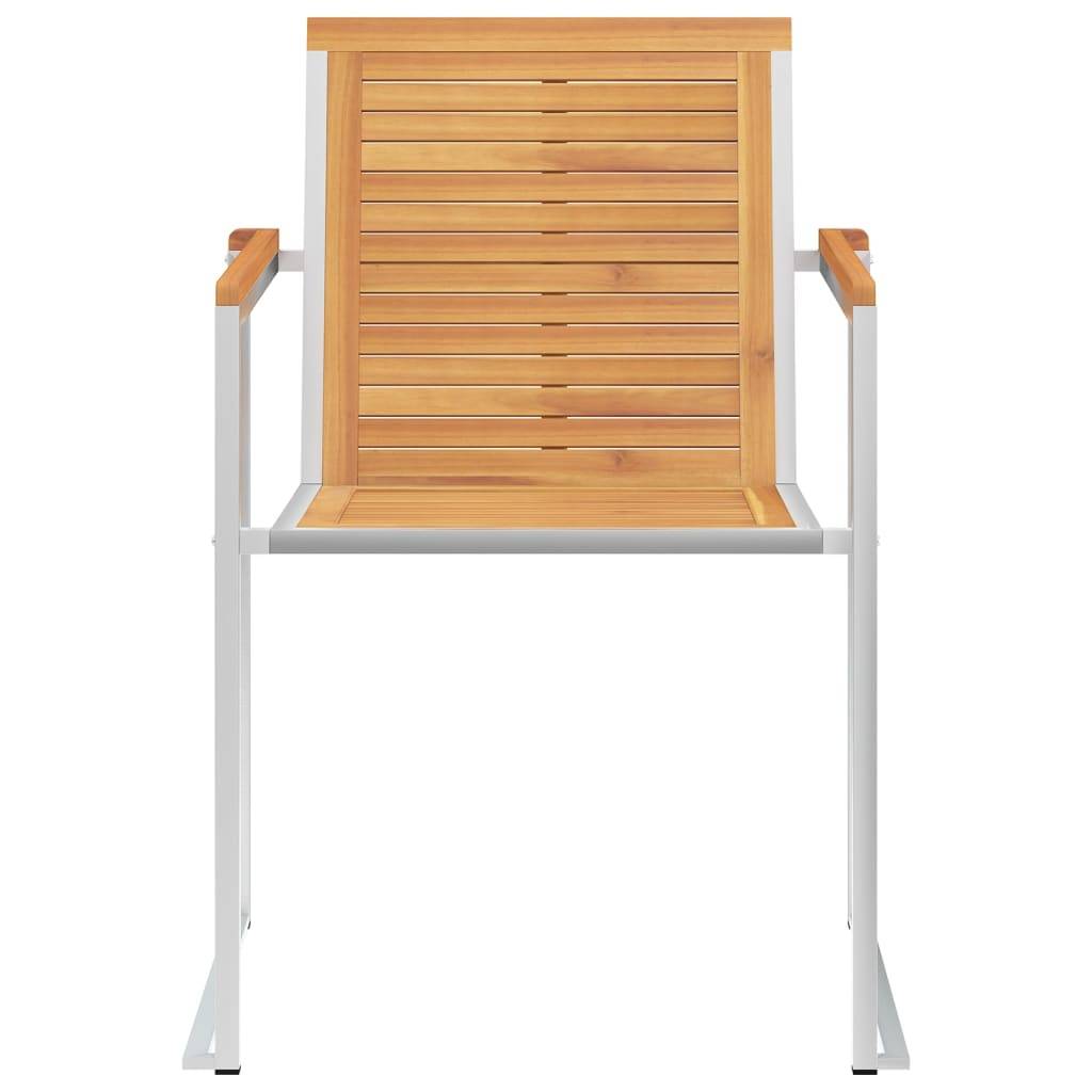 Chaises jardin bois teck inox 60 x 56 x 85 cm - PANGIVO - Image 3