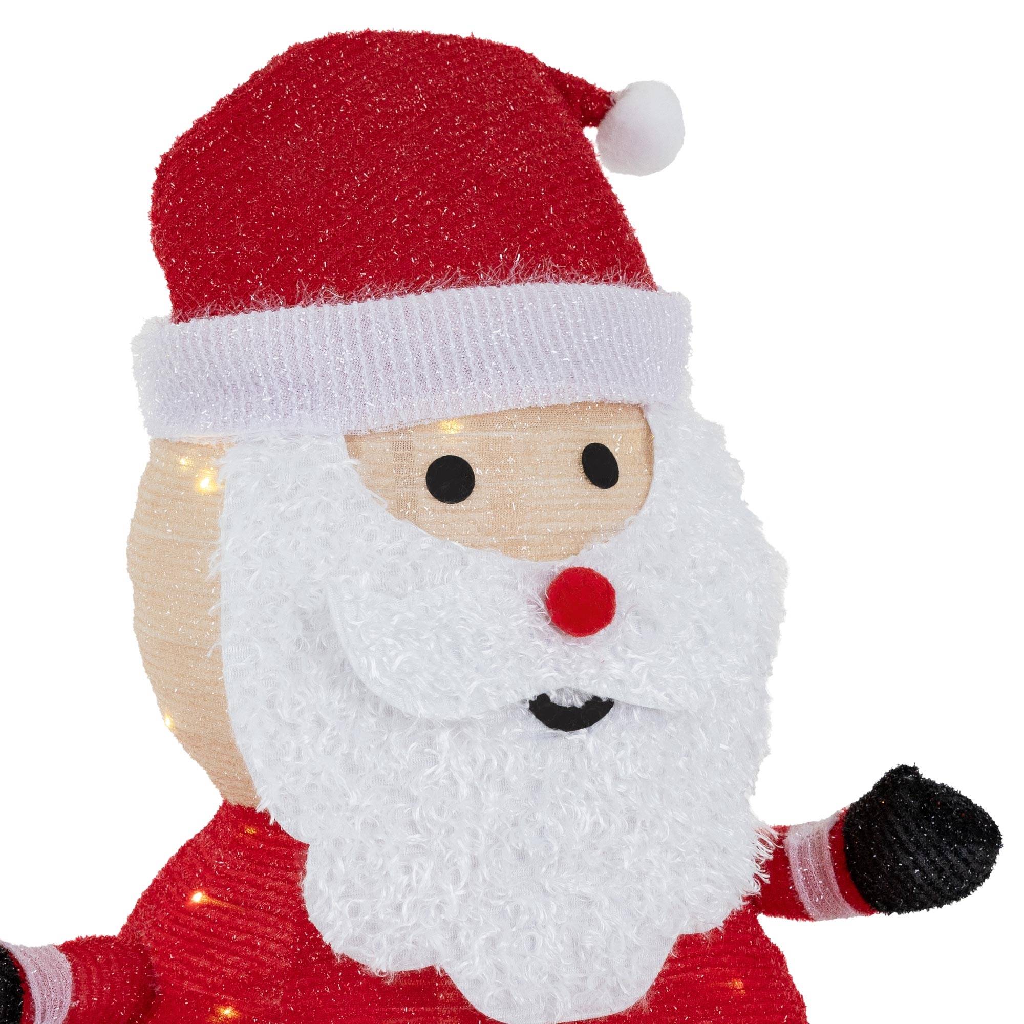 Ecd-Germany - Père Noël LED décoration avec bonnet barbe et gants 68cm figurine d'hiver jardin - Imagen 4