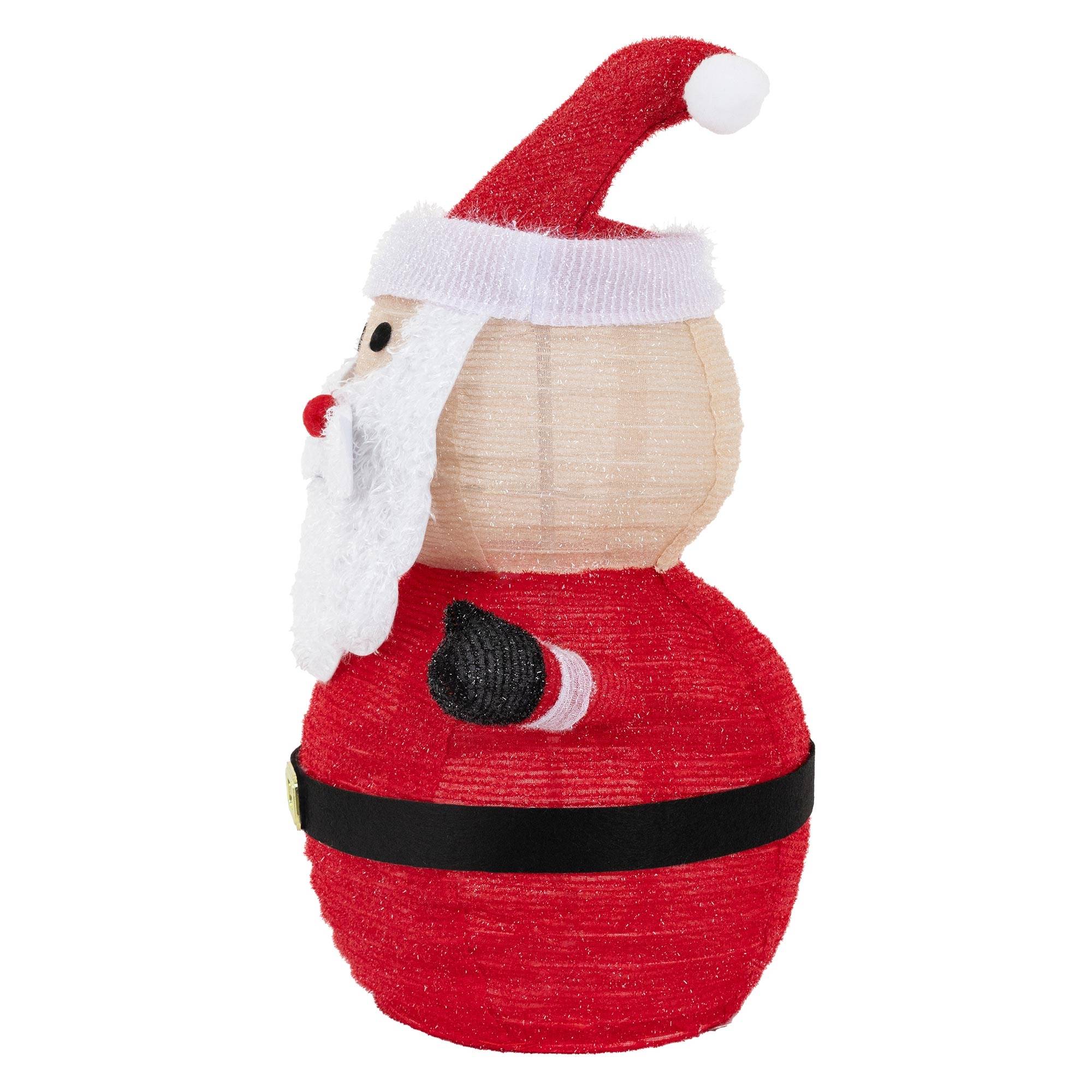 Ecd-Germany - Père Noël LED décoration avec bonnet barbe et gants 68cm figurine d'hiver jardin - Imagen 3