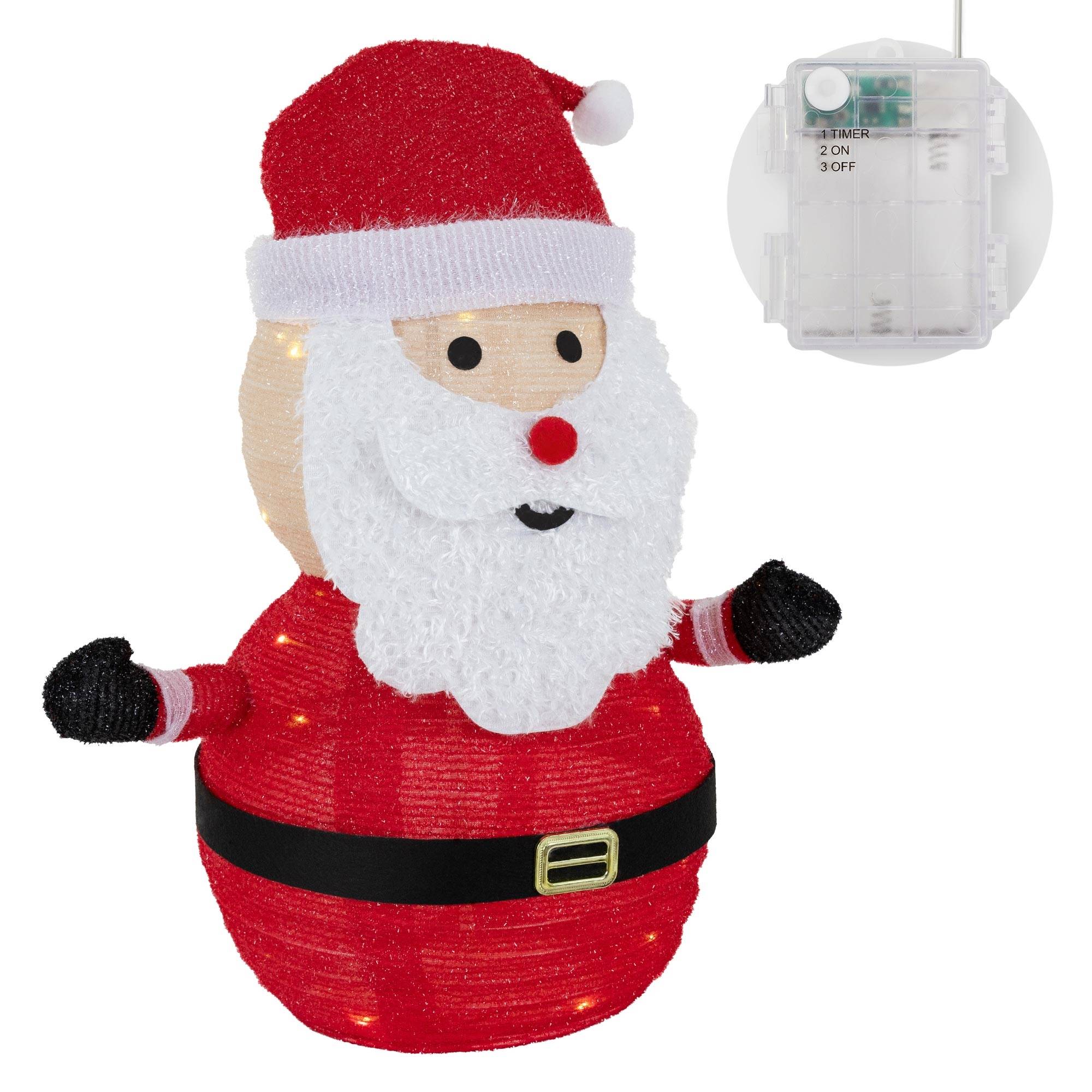 Ecd-Germany - Père Noël LED décoration avec bonnet barbe et gants 68cm figurine d'hiver jardin - Imagen 5