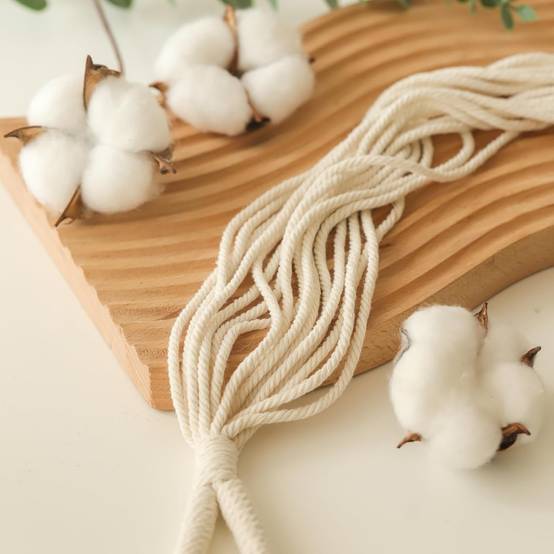 Lot de 2 Cintres Macramé Blancs - Pour Pots jusqu'à 20cm - Crochets Acier Inoxydable - Image 3