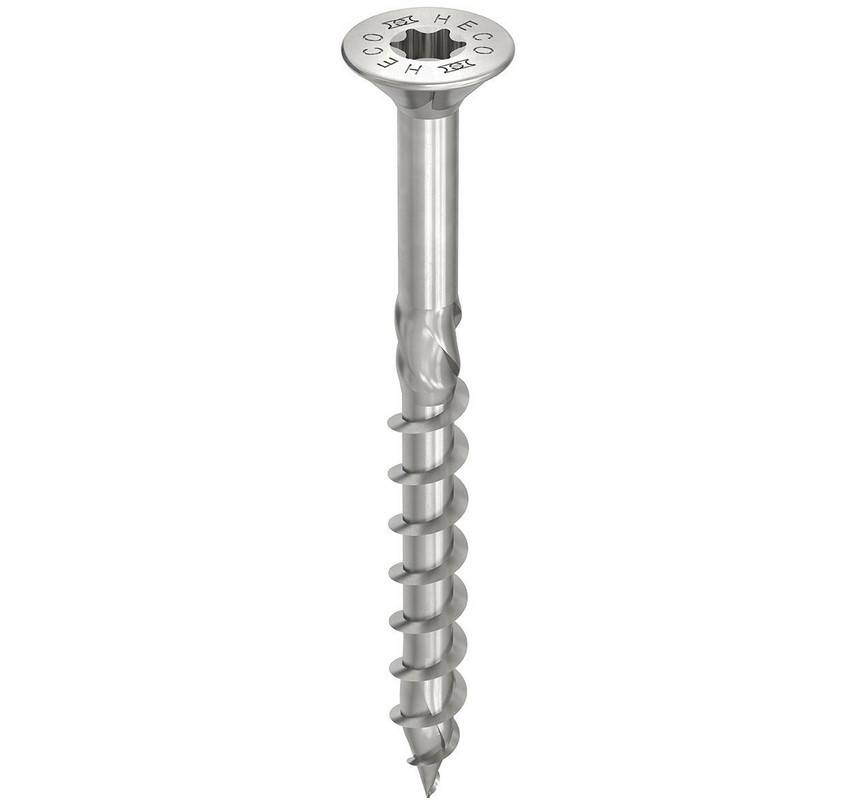Vis HECO-Topix-Plus Inox - Ø8x80mm - Tête Fraisée à poches de fraisage - Filetage Partiel - T40 - Boite de 100 - 61847 - Imagen 1