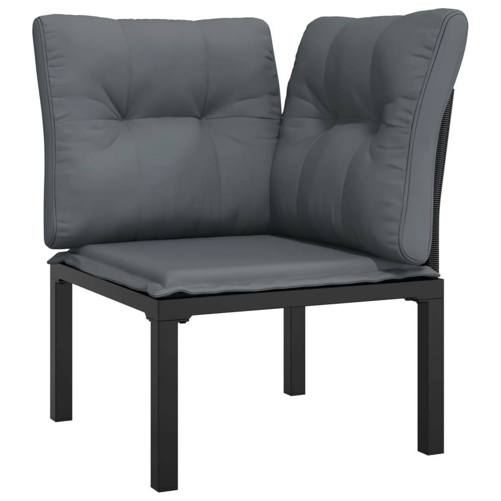 Helloshop26 - Salon de jardin meuble d'extérieur ensemble de mobilier 4 pièces noir et gris résine tressée - Imagen 2