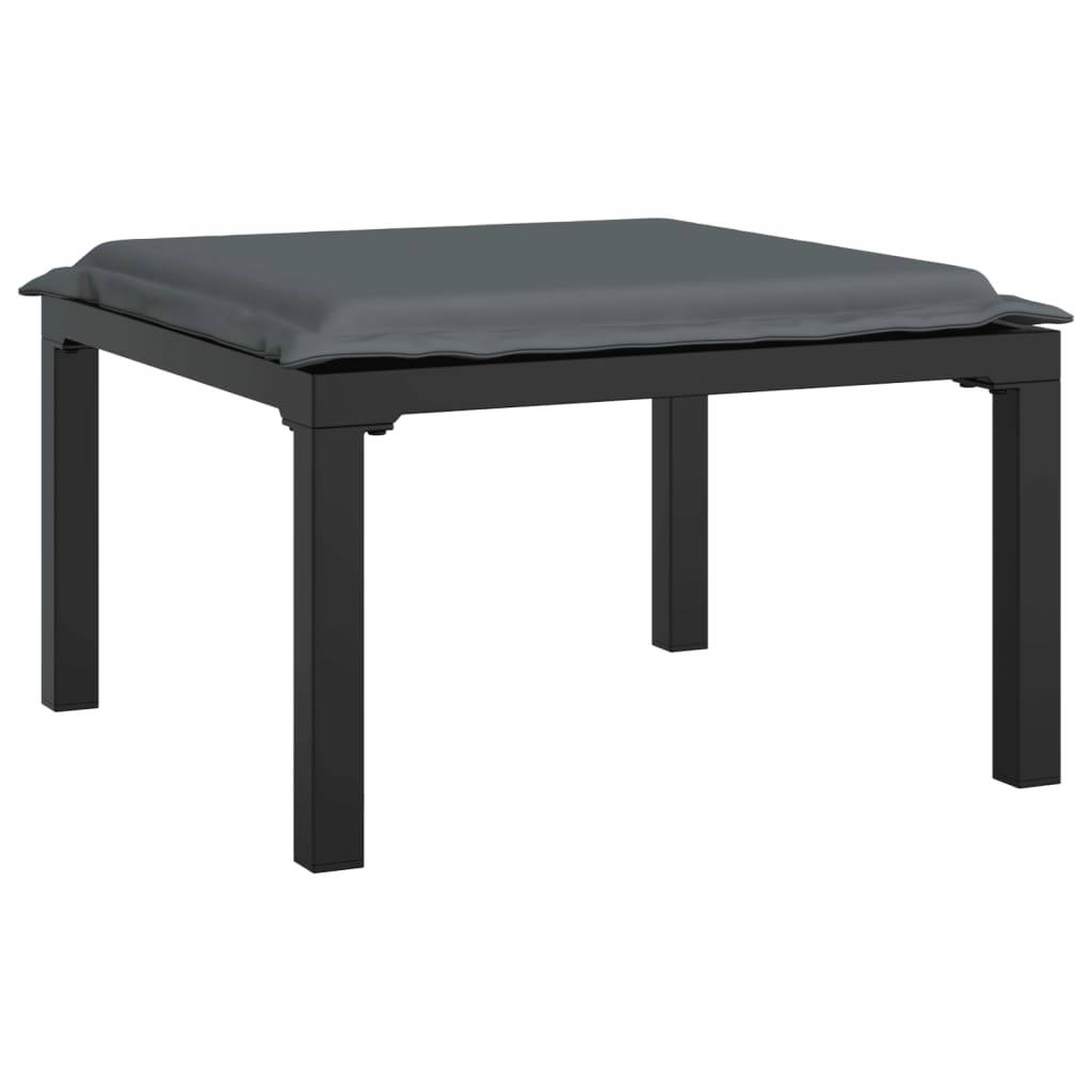 Helloshop26 - Salon de jardin meuble d'extérieur ensemble de mobilier 4 pièces noir et gris résine tressée - Imagen 5