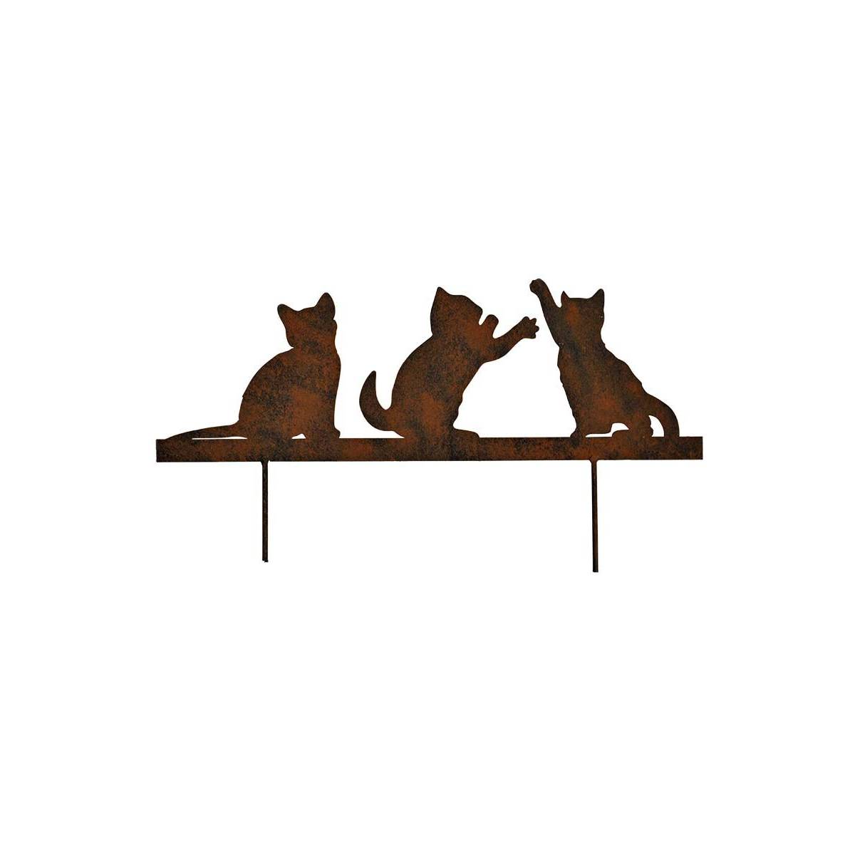 La Grande Prairie - Silhouette  3 chatons en fer  25 x 18 cm - Imagen 1
