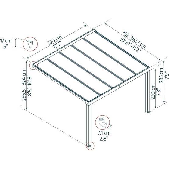 Canopia - Canopia Pergola Stockholm 3,4X3,7 Grise - Imagen 3