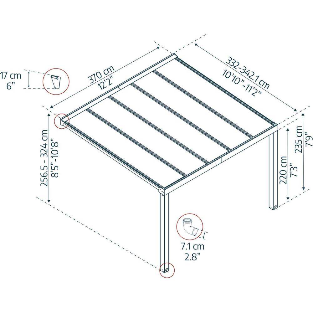 Canopia - Canopia Pergola Stockholm 3,4X3,7 Grise - Imagen 3