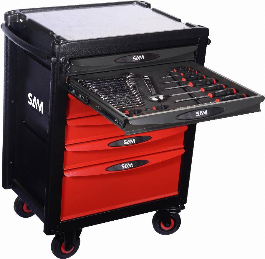 Servante Servi 640 + 135 outils maintenance indus. SAM OUTILLAGE modules mousse - CPP-135M - Imagen 1