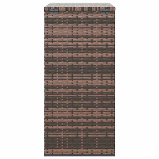 Coffre de Rangement Jardin en Résine Tressée avec Sac Étanche et Vérin Marron 100x49x103.5 cm – ComfortXL Outdoor Living - Image 5