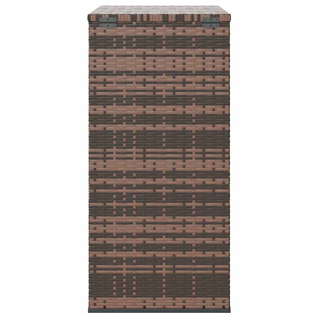Coffre de Rangement Jardin en Résine Tressée avec Sac Étanche et Vérin Marron 100x49x103.5 cm – ComfortXL Outdoor Living - Image 5