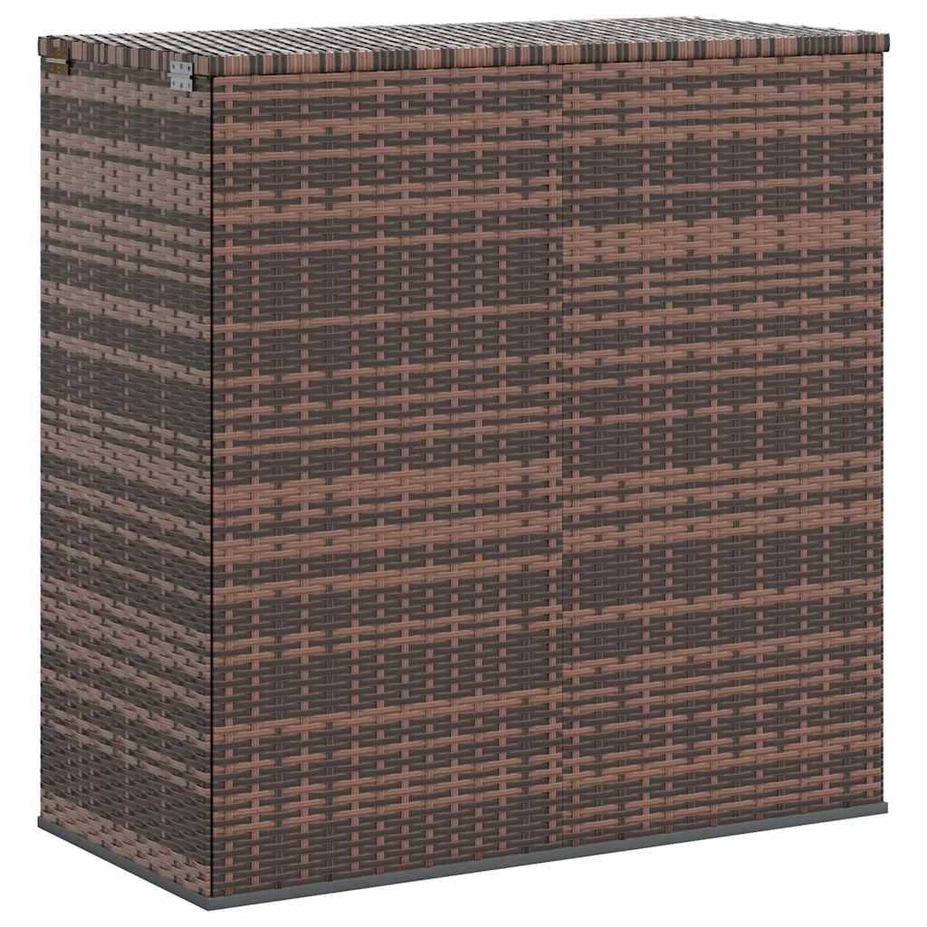 Coffre de Rangement Jardin en Résine Tressée avec Sac Étanche et Vérin Marron 100x49x103.5 cm – ComfortXL Outdoor Living - Image 2