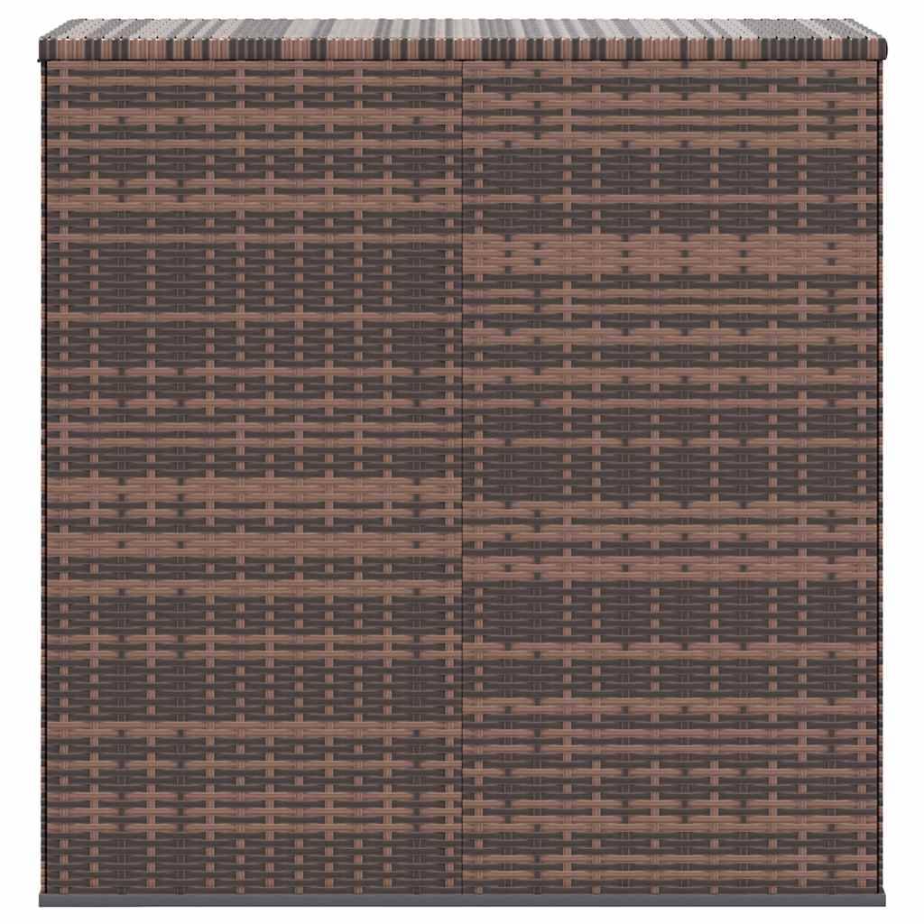 Coffre de Rangement Jardin en Résine Tressée avec Sac Étanche et Vérin Marron 100x49x103.5 cm – ComfortXL Outdoor Living - Image 3
