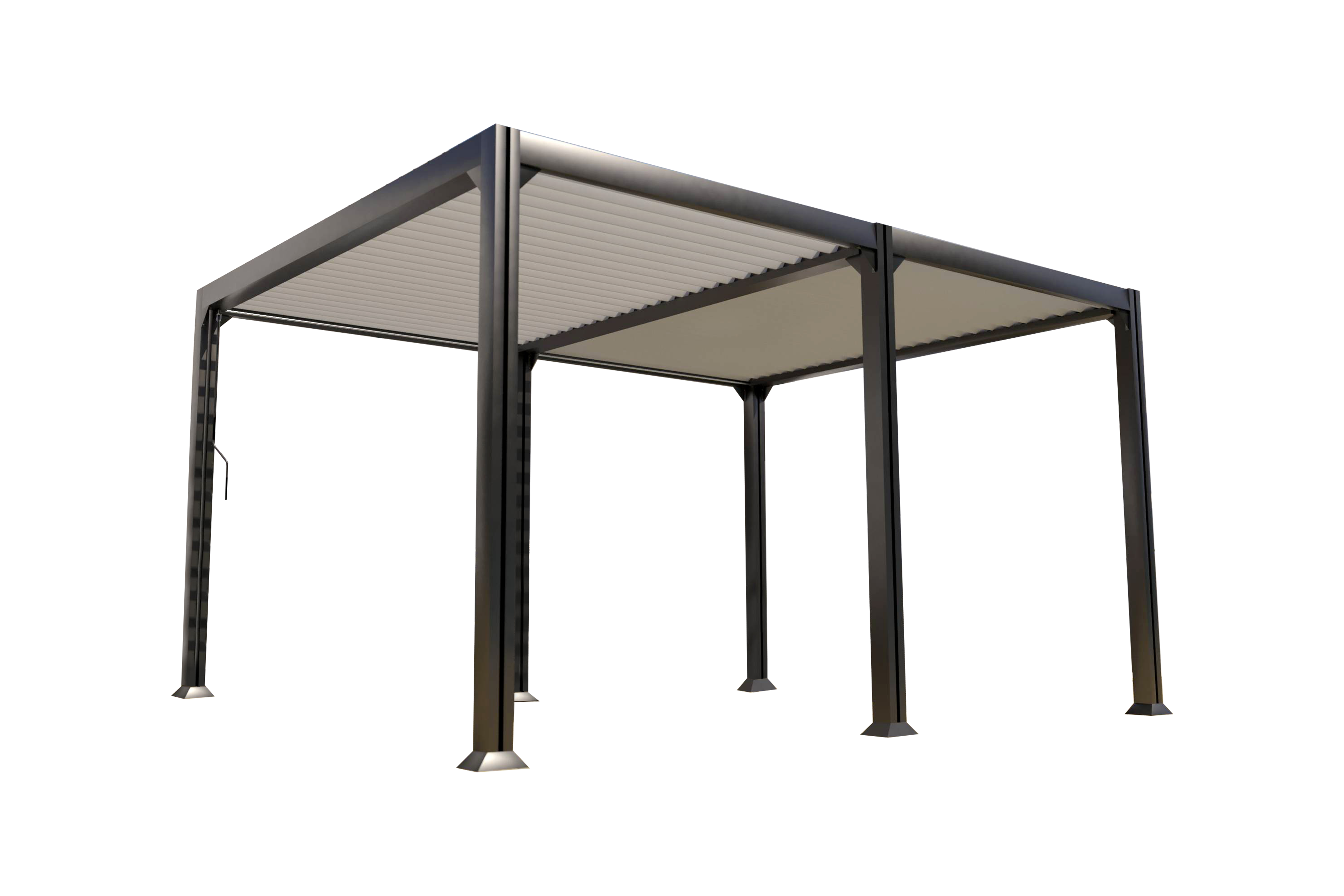 Couleurs du monde - Pergola bioclimatique autoportée - Newport 3×4 m lames orientables aluminium anthracite – Couleurs du Monde - Imagen 4
