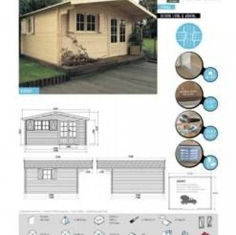 Abri de jardin Chambery en bois 17,79 m², Toiture Shingle gris, Plancher Oui - Imagen 5
