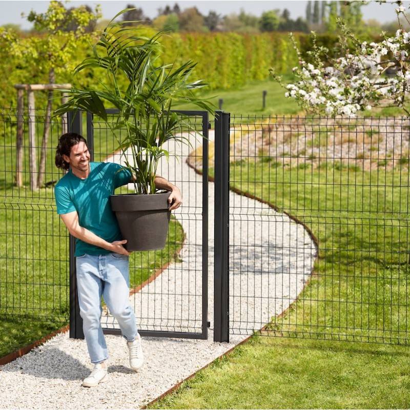 Portillon grillagé en acier galvanisé maille 200 x 50 occultable passage 1m x H 1m60 Vert - Easy Clôture - Imagen 5
