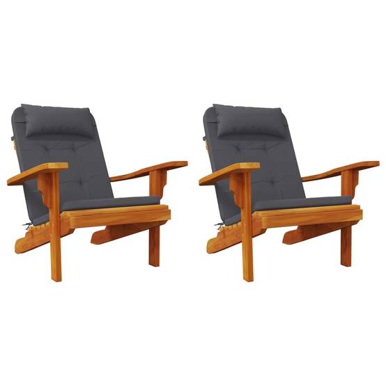 Coussins de chaise adirondack tissu oxford anthracite 126 x 58 x 4.5 cm - PANGIVO - Image 4