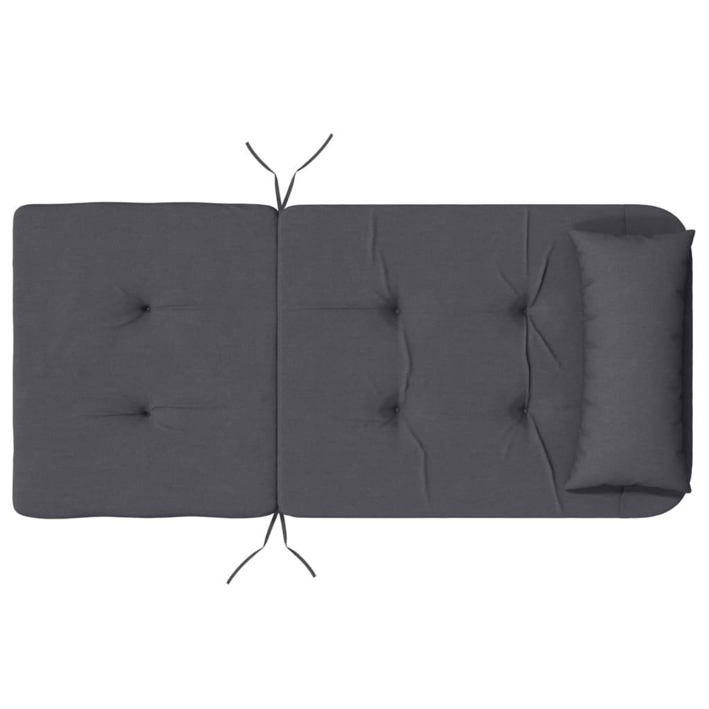 Coussins de chaise adirondack tissu oxford anthracite 126 x 58 x 4.5 cm - PANGIVO - Image 8