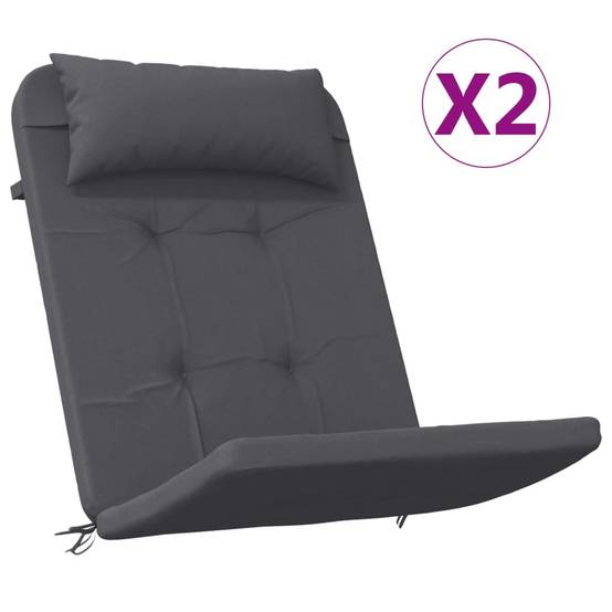 Coussins de chaise adirondack tissu oxford anthracite 126 x 58 x 4.5 cm - PANGIVO - Image 2
