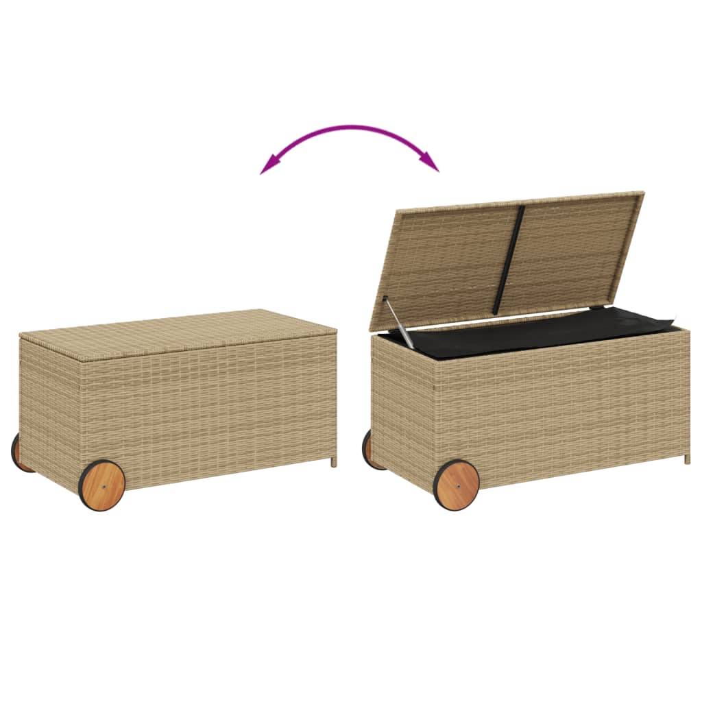 Coffre de Rangement Jardin Résine Tressée avec Roues et Poignée Beige 190L – ComfortXL Outdoor Living - Image 7