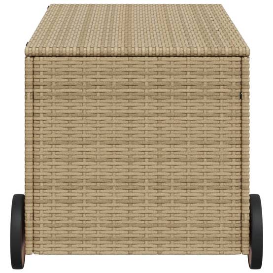 Coffre de Rangement Jardin Résine Tressée avec Roues et Poignée Beige 190L – ComfortXL Outdoor Living - Image 5