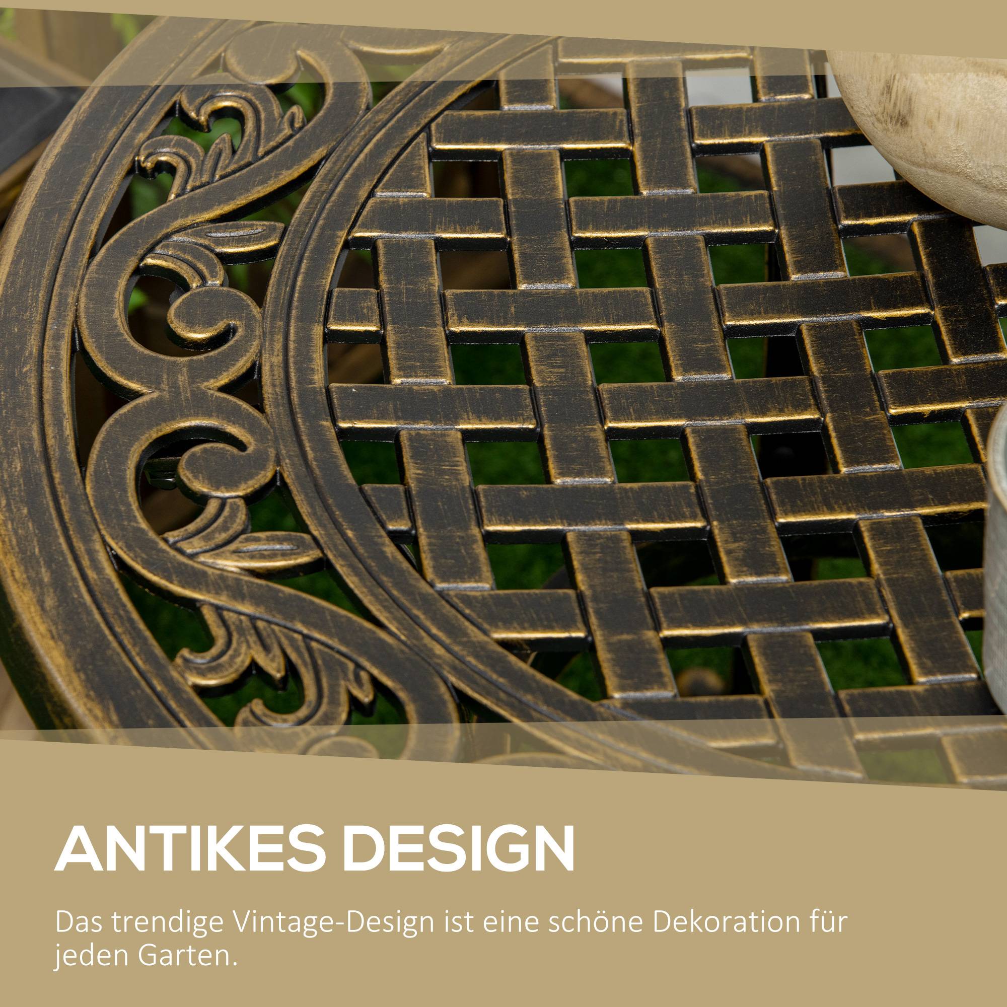 ComfortXL - Table d'appoint de jardin ronde aluminium moulé Ø60 x H52,5 cm résistante aux intempéries - ComfortXL Outdoor Living - Image 6