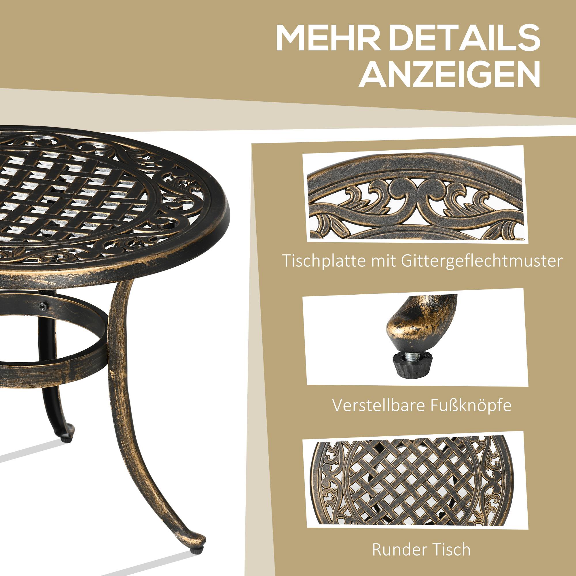ComfortXL - Table d'appoint de jardin ronde aluminium moulé Ø60 x H52,5 cm résistante aux intempéries - ComfortXL Outdoor Living - Image 8