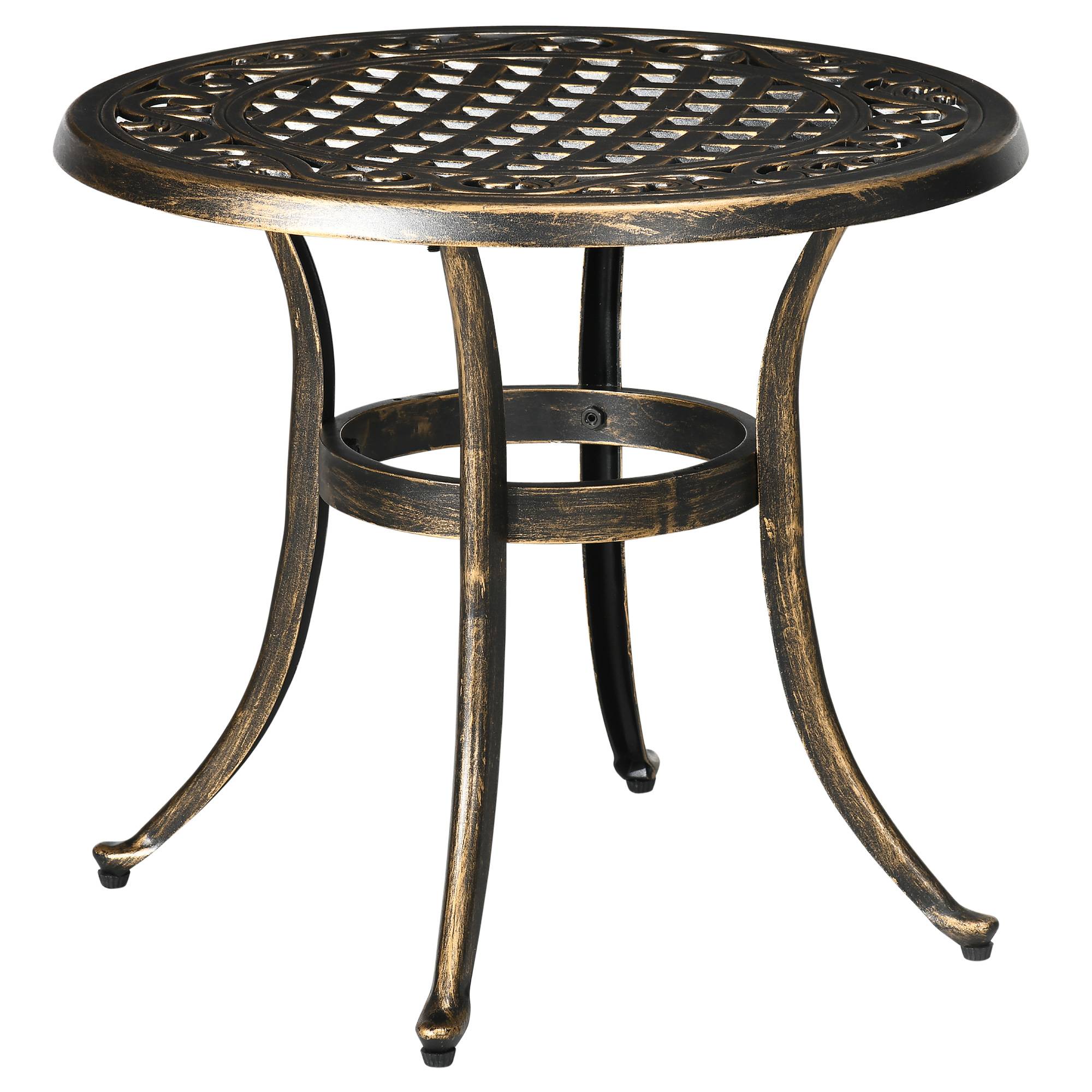 ComfortXL - Table d'appoint de jardin ronde aluminium moulé Ø60 x H52,5 cm résistante aux intempéries - ComfortXL Outdoor Living - Image 2