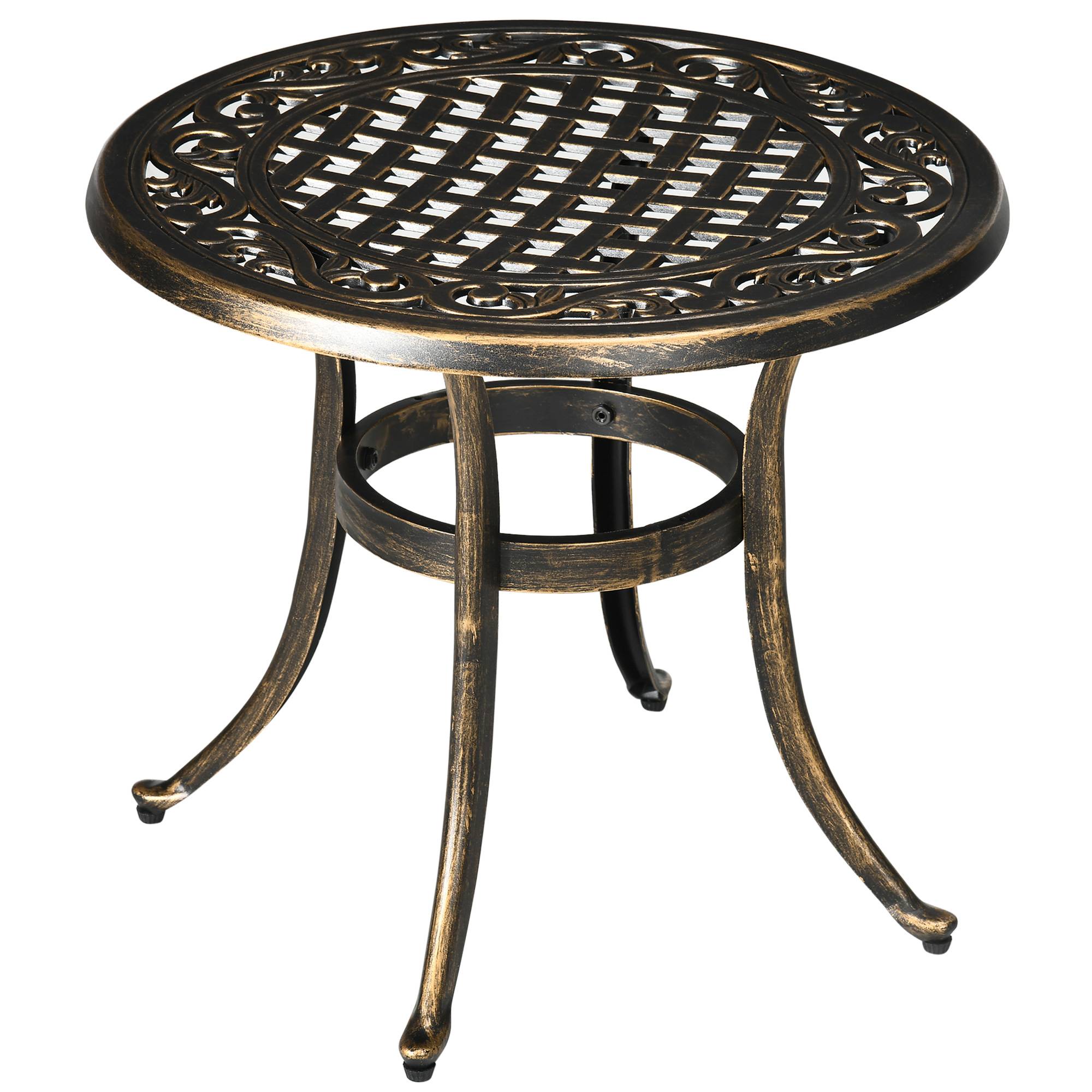 ComfortXL - Table d'appoint de jardin ronde aluminium moulé Ø60 x H52,5 cm résistante aux intempéries - ComfortXL Outdoor Living - Image 1