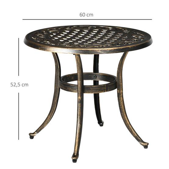 ComfortXL - Table d'appoint de jardin ronde aluminium moulé Ø60 x H52,5 cm résistante aux intempéries - ComfortXL Outdoor Living - Image 5