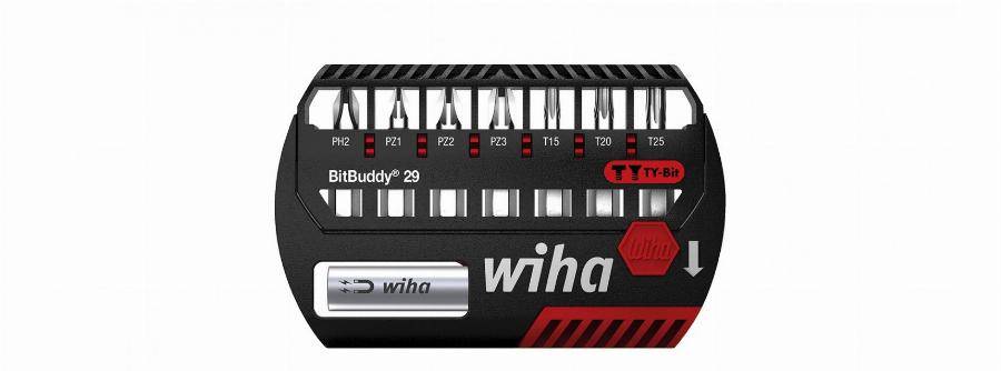 Jeu de 7 embouts BitBuddy TY PH-PZ-Torx 29mm WIHA + porte-embout - 42137