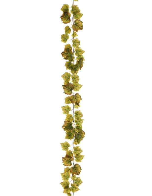 Artificielles - Guirlande de feuilles de vigne artificielle H 190 cm Vert - couleur: Vert