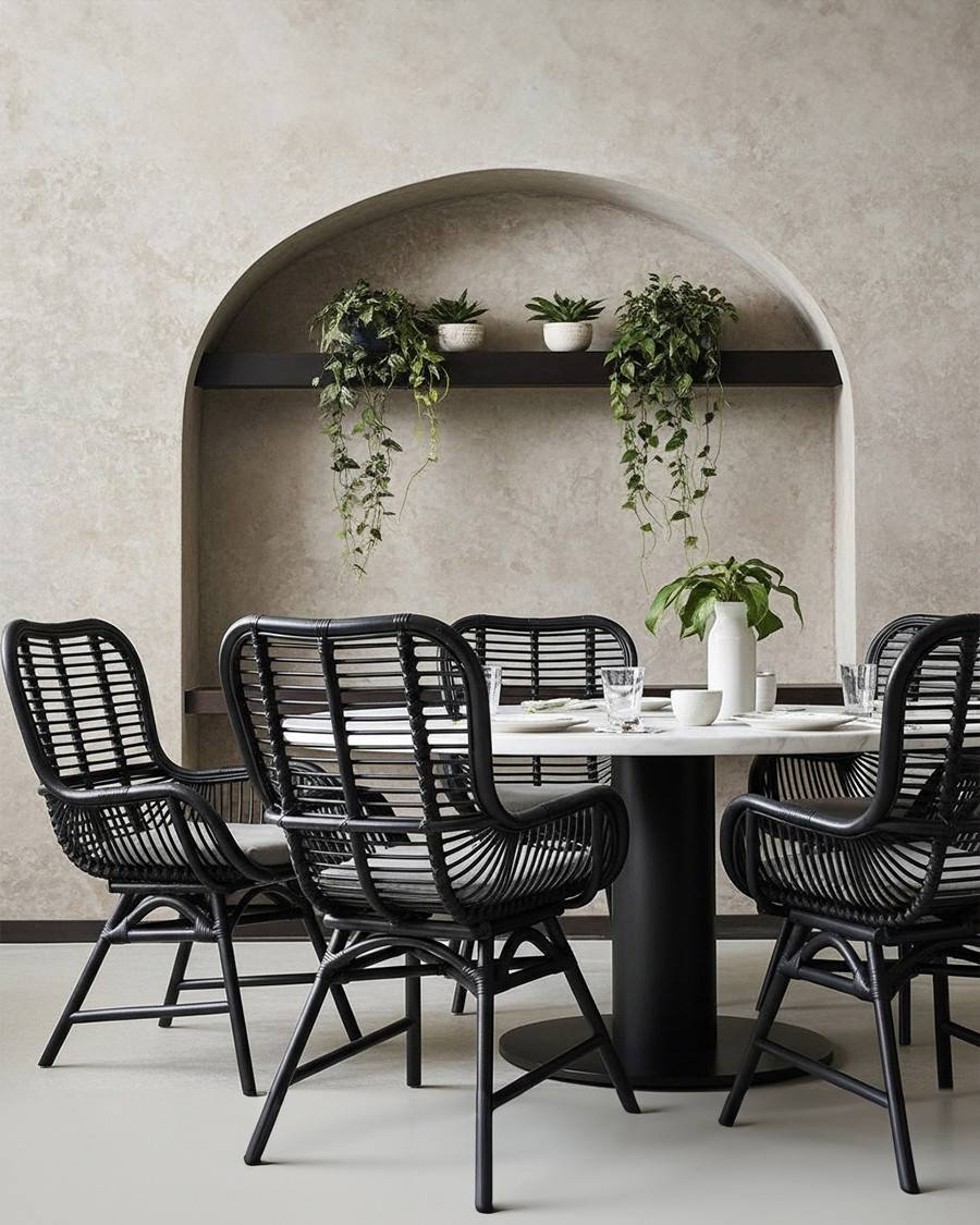 Lot de 4 chaises Sapporo - Lot de 4 chaises Sapporo en rotin noir - UNIQKA - Imagen 2