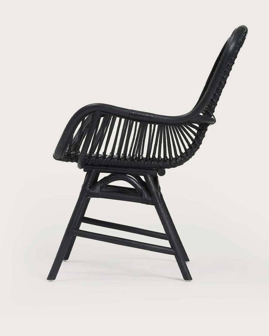 Lot de 4 chaises Sapporo - Lot de 4 chaises Sapporo en rotin noir - UNIQKA - Imagen 5
