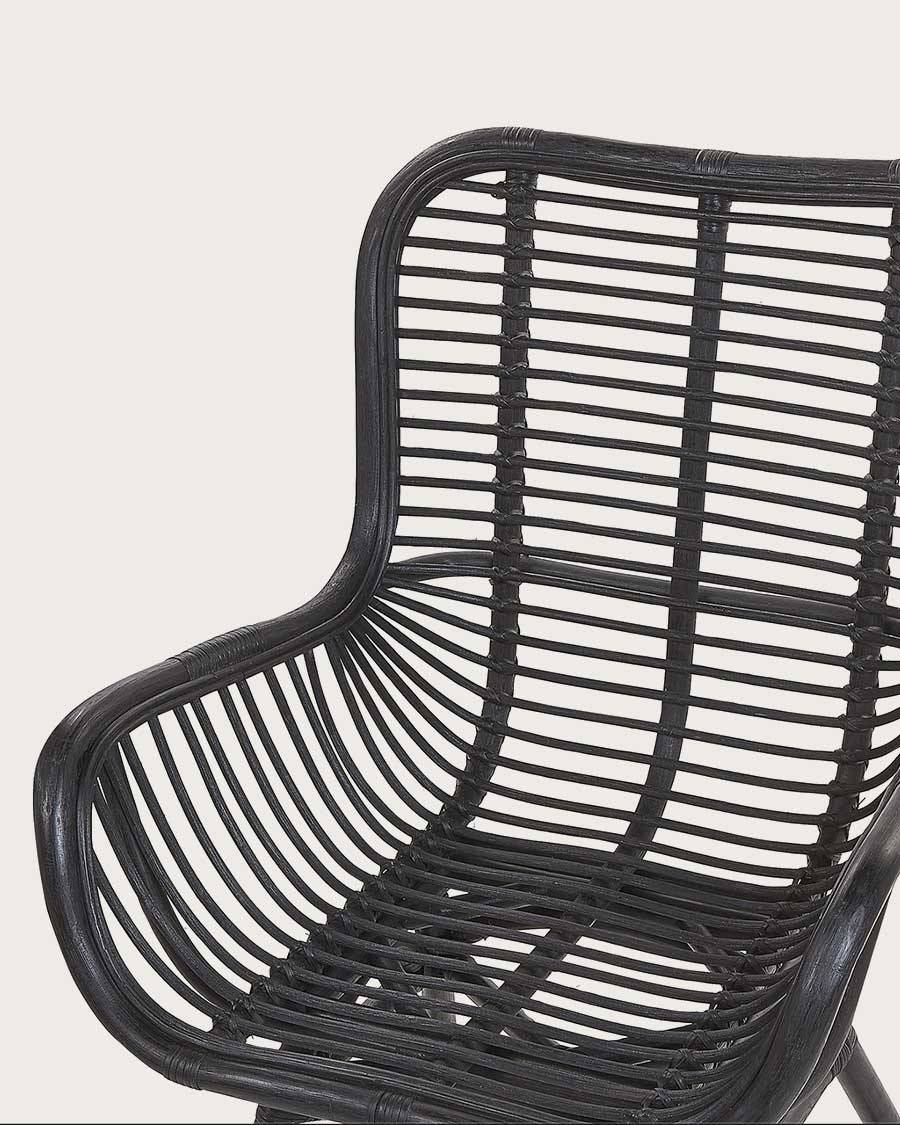 Lot de 4 chaises Sapporo - Lot de 4 chaises Sapporo en rotin noir - UNIQKA - Imagen 6