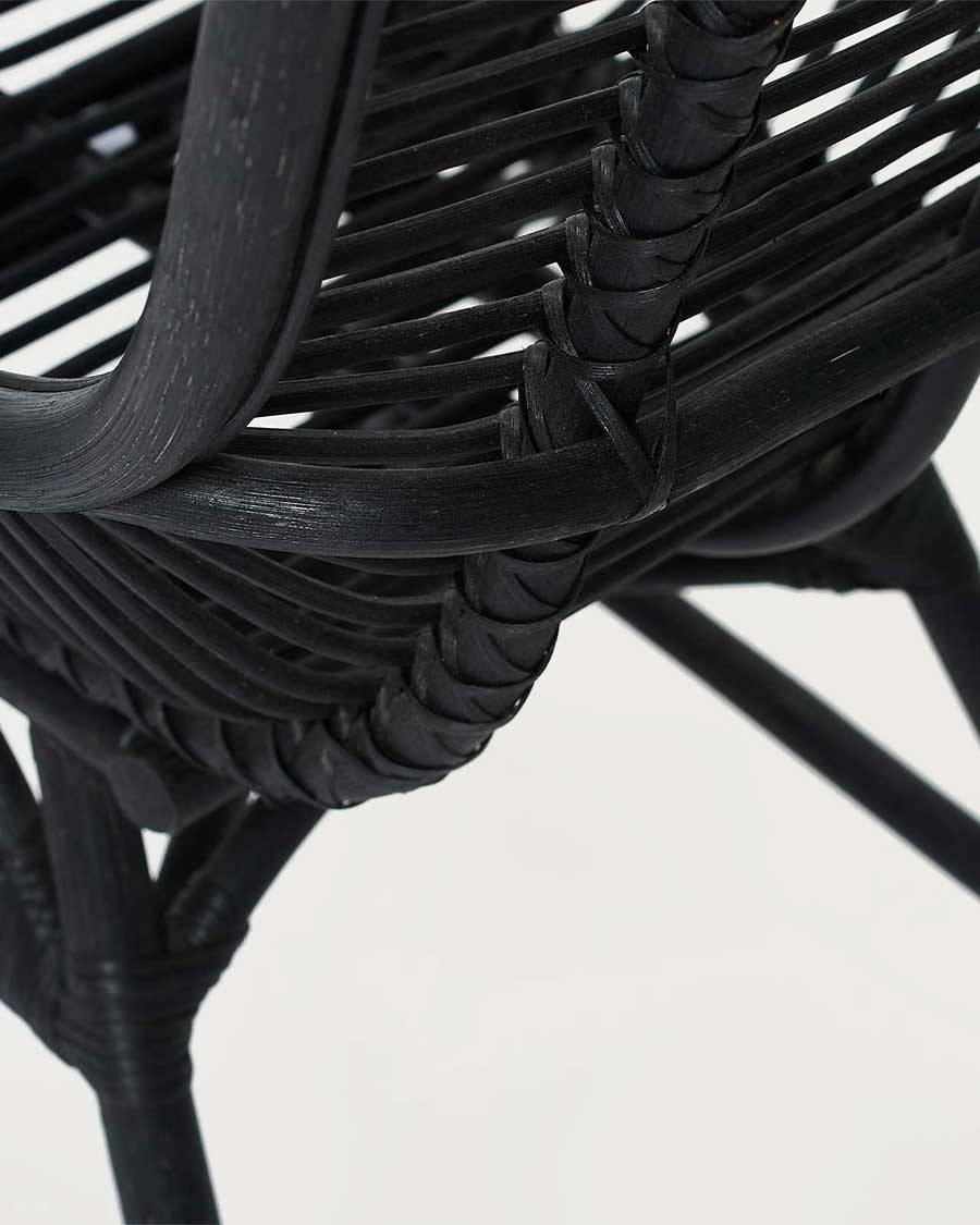 Lot de 4 chaises Sapporo - Lot de 4 chaises Sapporo en rotin noir - UNIQKA - Imagen 7