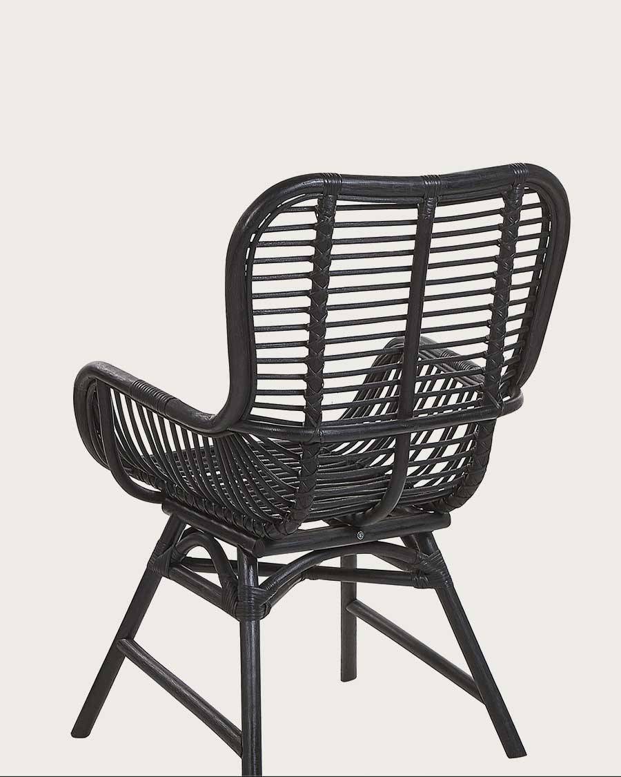 Lot de 4 chaises Sapporo - Lot de 4 chaises Sapporo en rotin noir - UNIQKA - Imagen 4
