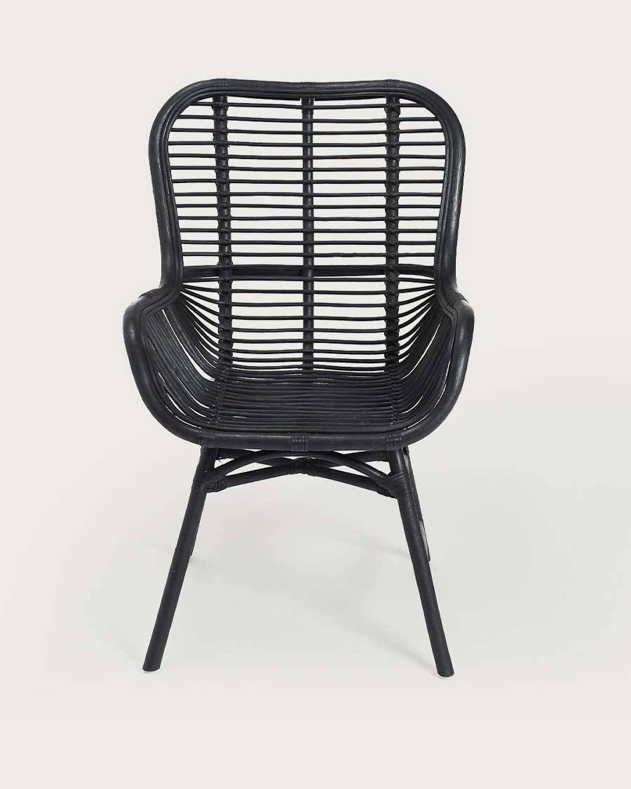 Lot de 4 chaises Sapporo - Lot de 4 chaises Sapporo en rotin noir - UNIQKA - Imagen 3