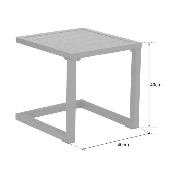 Happy Garden - Table d'appoint BARBADOS en aluminium gris anthracite - HAPPY GARDEN - Imagen 5
